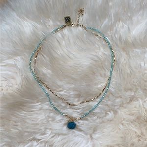 NEW gold and teal necklace